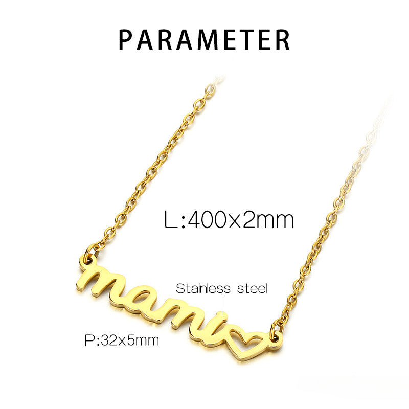 Wholesale Mother's Day Titanium Heart-shaped Necklace Gift Set